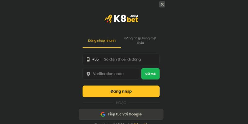 Xác nhận quy trình đăng nhập K8bet